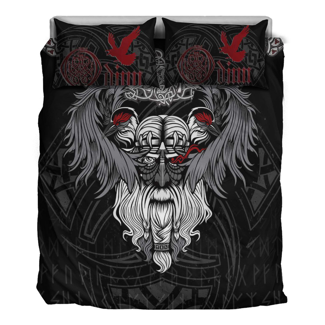 Viking Bedding Set God Odin and His Raven