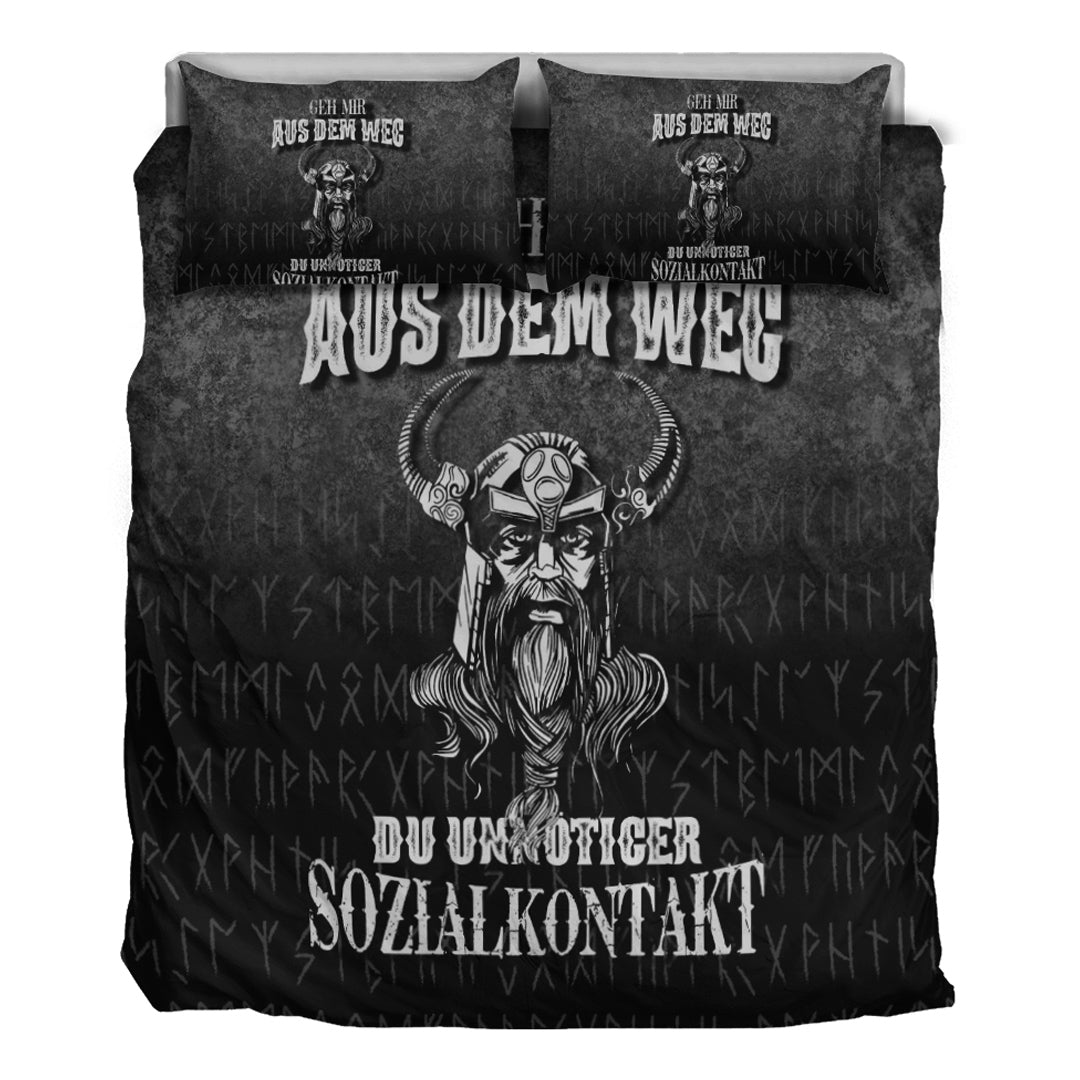 Viking Bedding Set Geh mir aus dem Weg du unnotiger Sozialkontakt