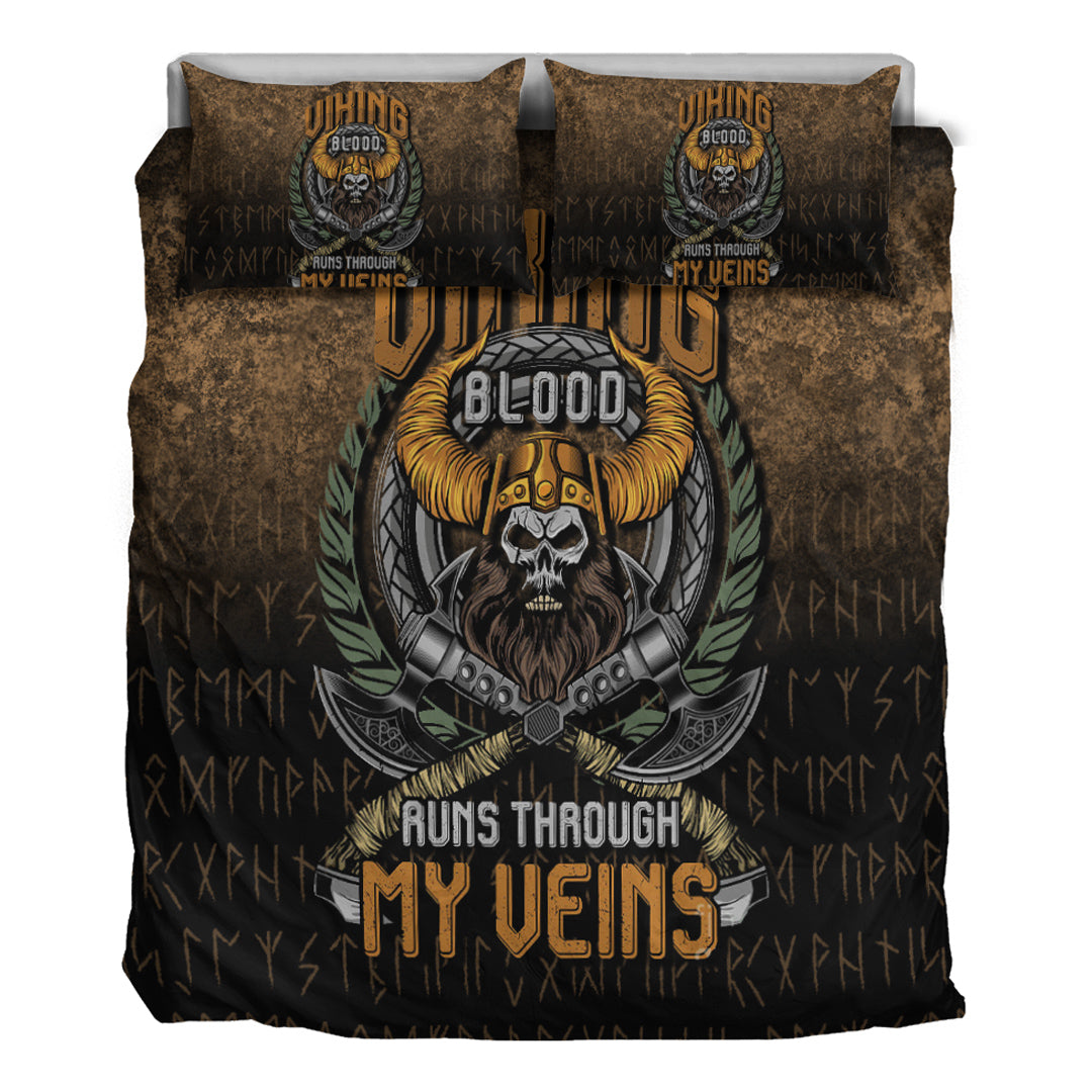 Viking Bedding Set Viking Blood Run Through My Veins Ver01