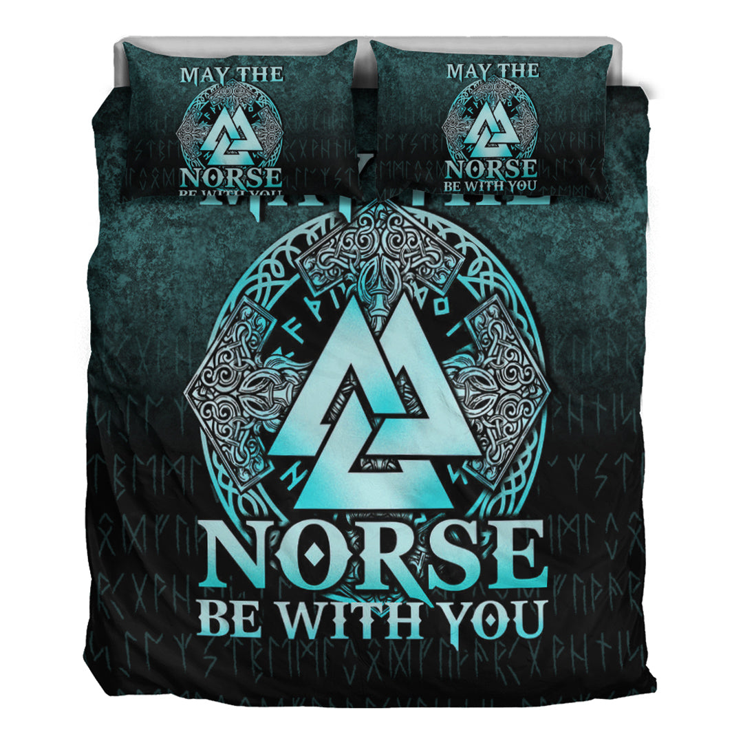 Viking Bedding Set May The Norse Be With You Viking Cyan Version