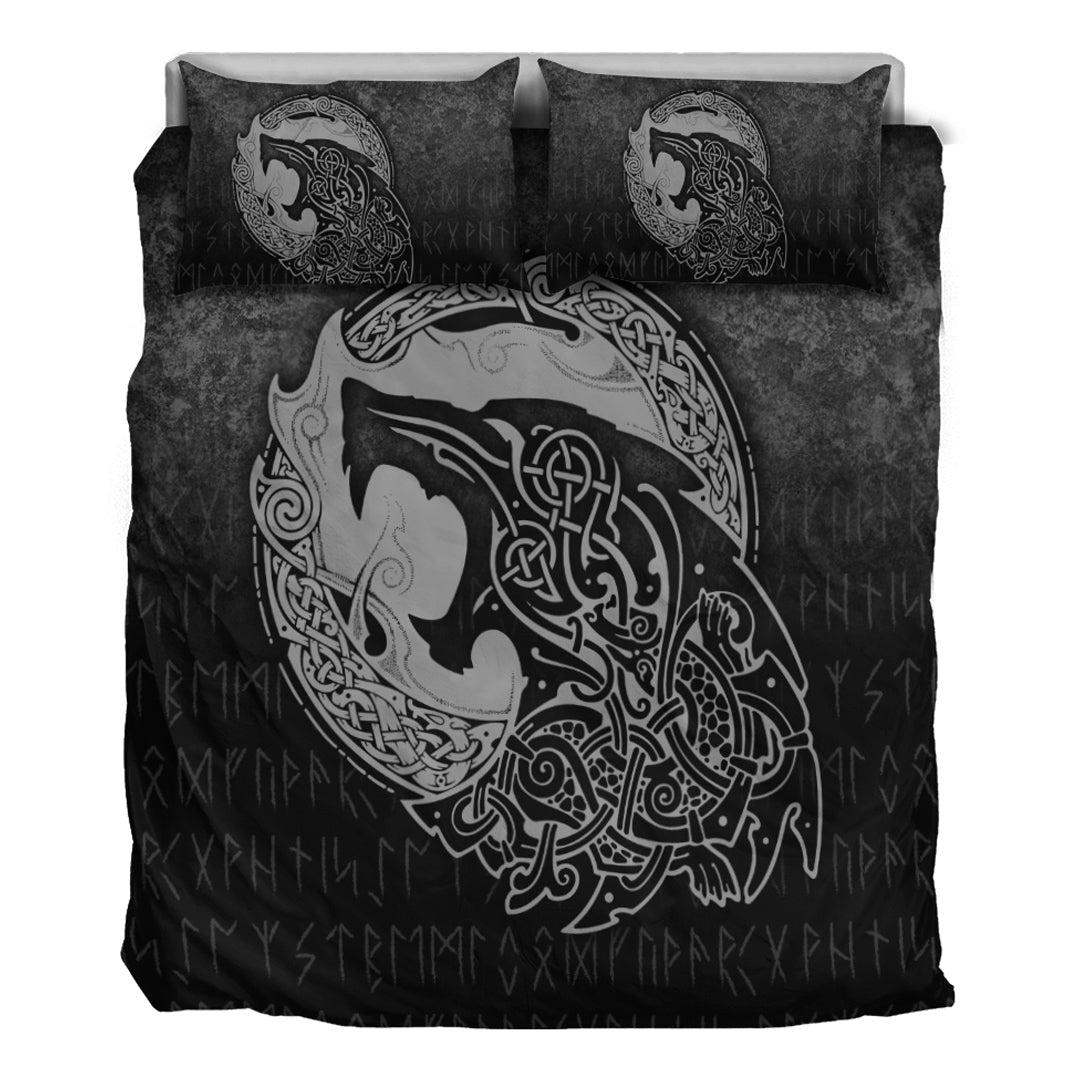 Viking Bedding Set Fenrir Viking 3D Tattoo Special Version