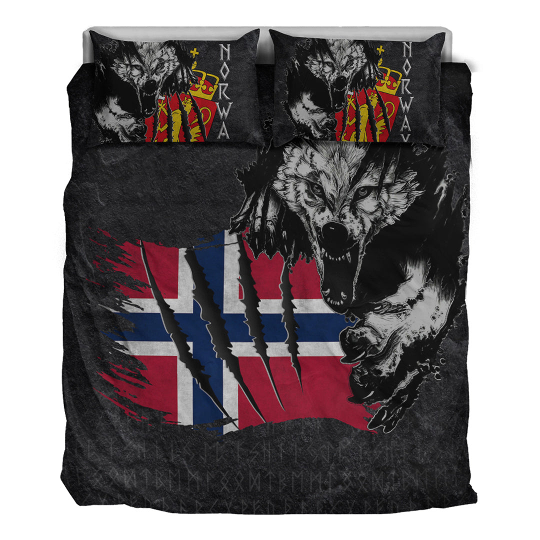 Viking Bedding Set Norway Wolf Style