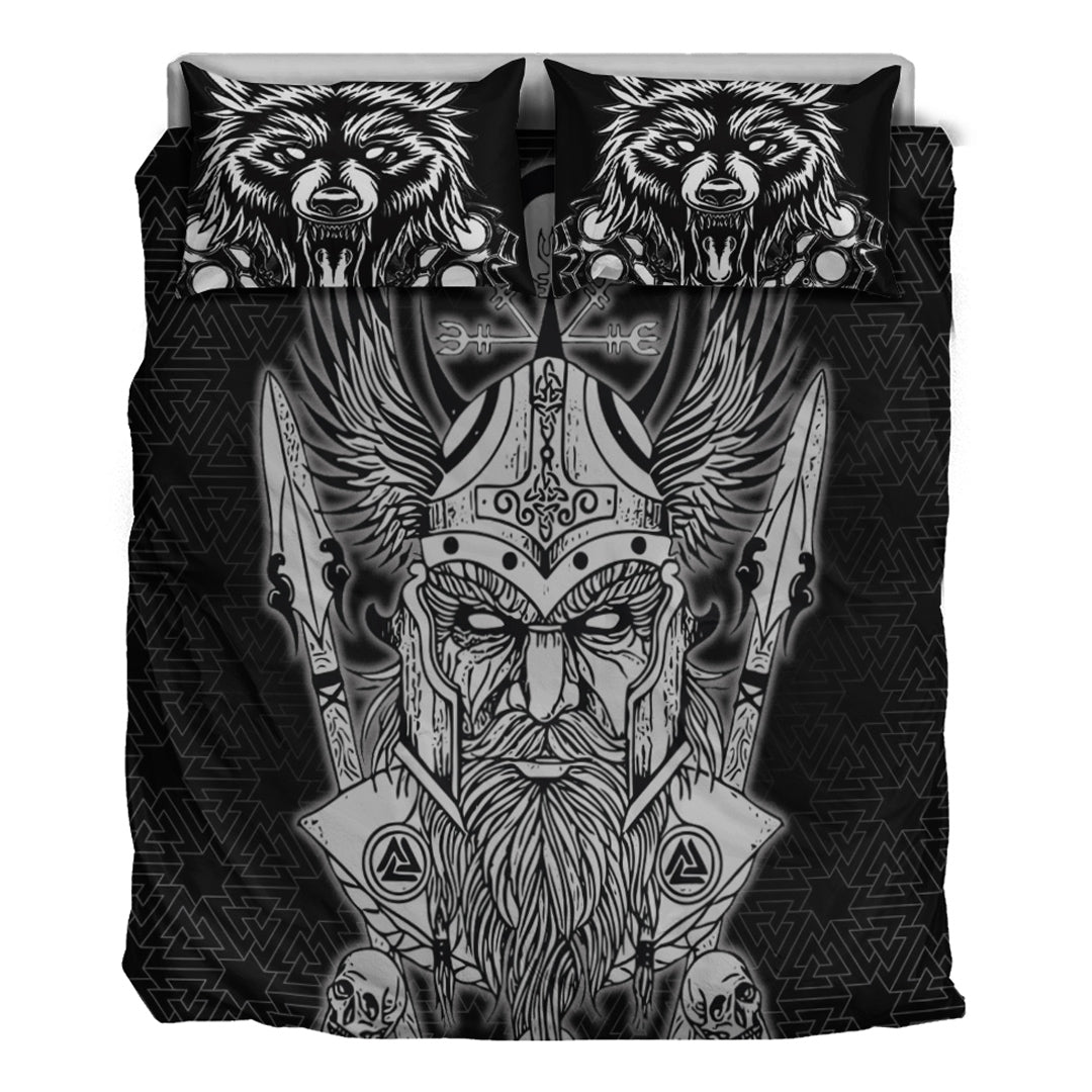 Viking Bedding Set Odin And Wolf