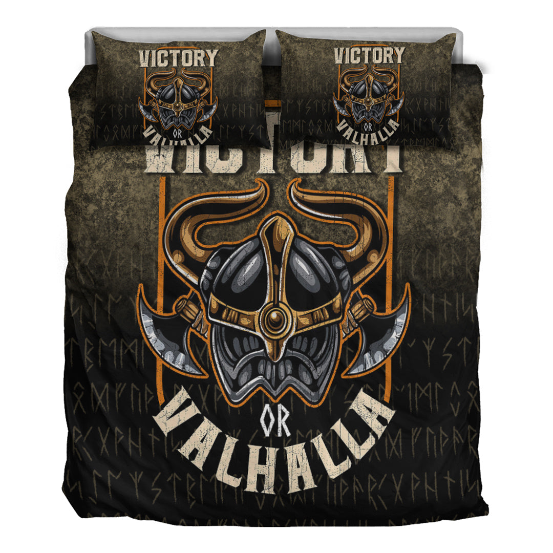 Viking Bedding Set Viking Mythology Victory Or Valhalla Norse