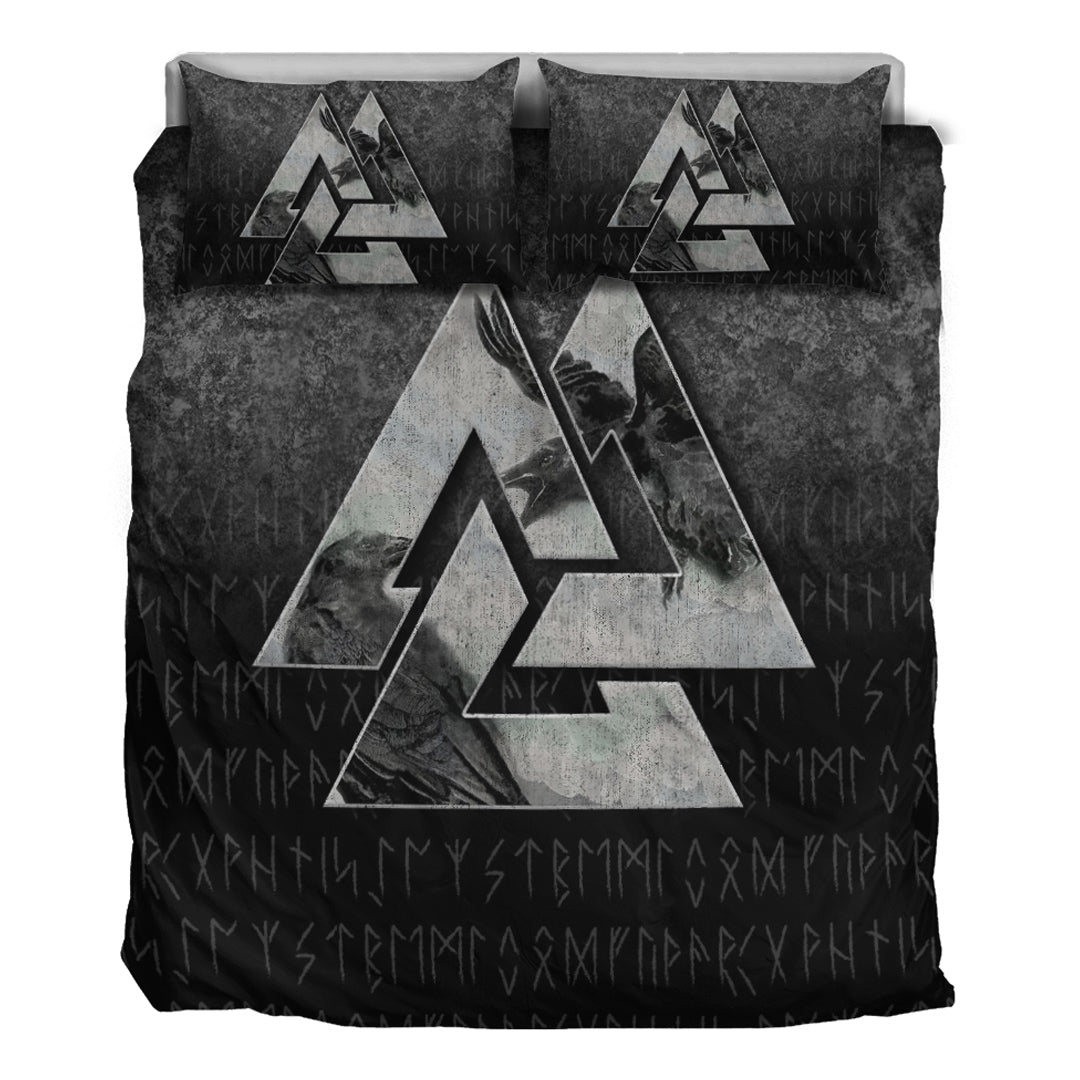 Viking Bedding Set Huginn Muninn Ravens from Odin Style