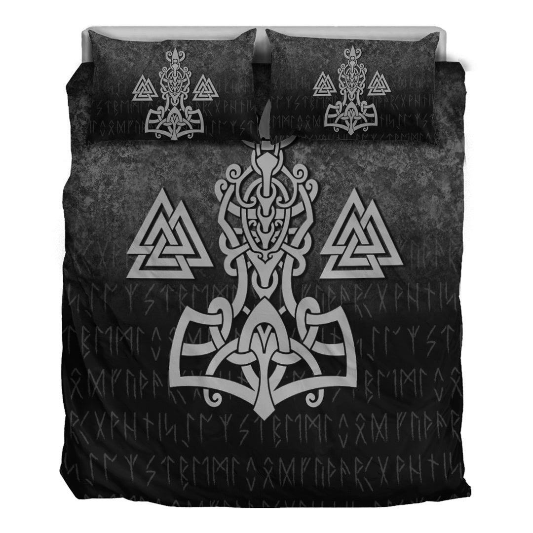 Viking Bedding Set Mjolnir and Valknut