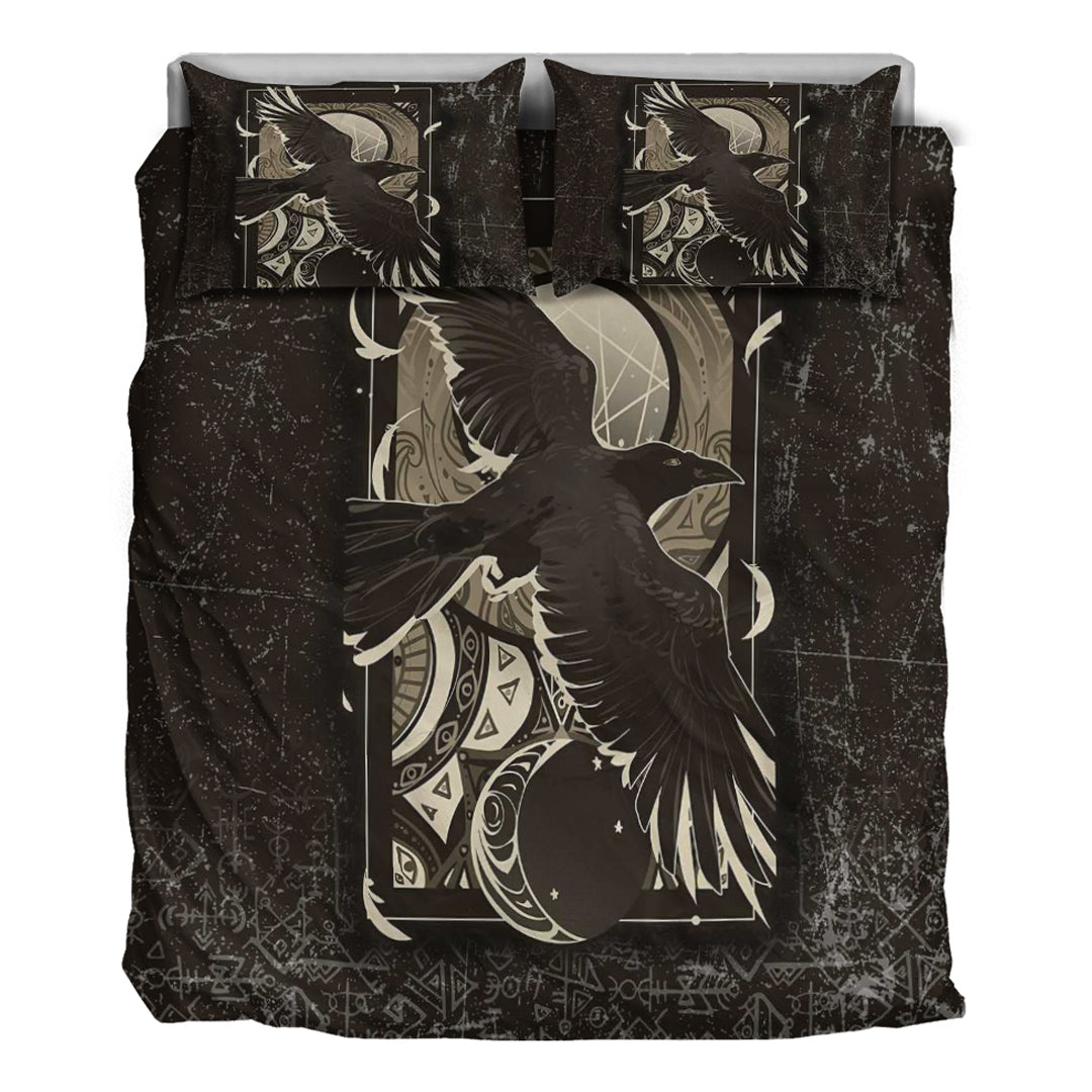 Viking Bedding Set Viking Raven Celtic Sun and Moon