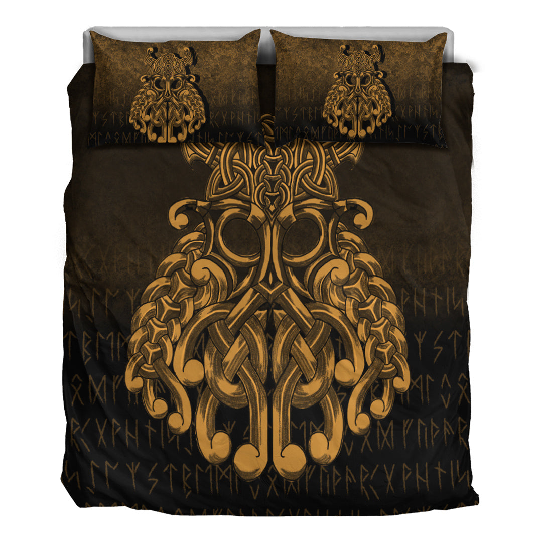 Viking Bedding Set Vikings Odin Valhalla Gold Version