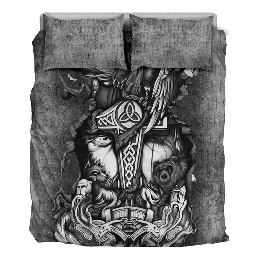 Viking Bedding Set Viking Odin Wolf Bear Raven