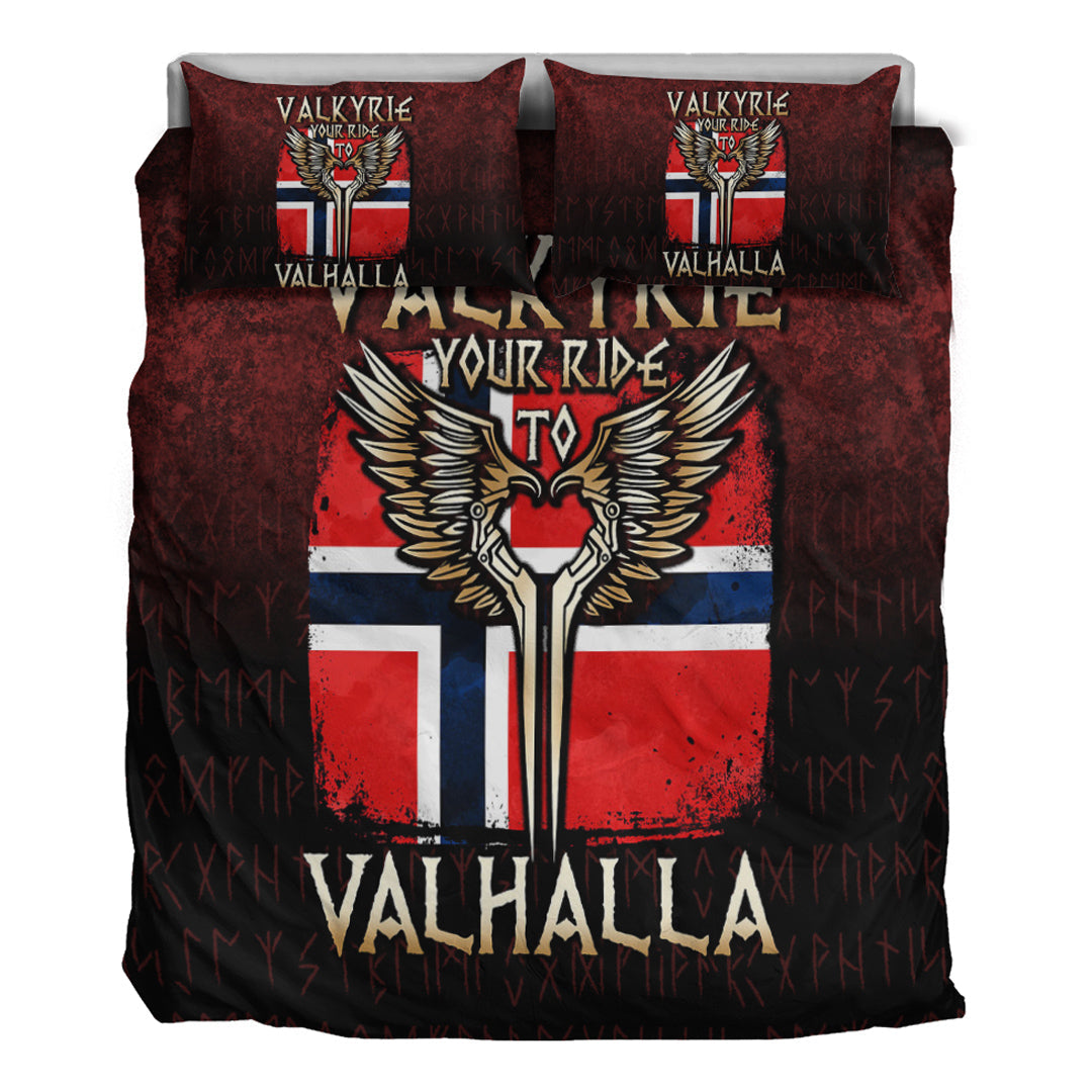 Viking Bedding Set Valkyrie Your Ride to Valhalla Norway