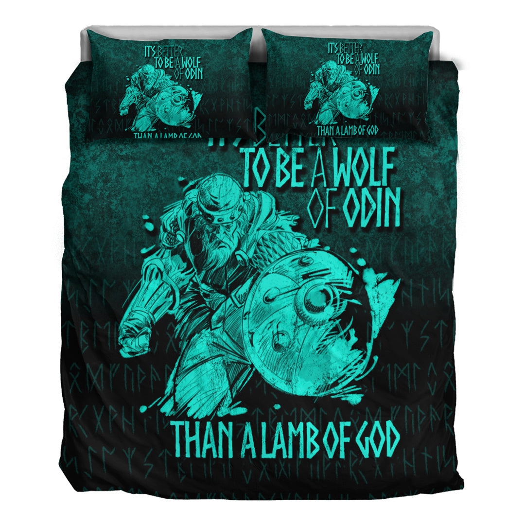 Viking Bedding Set It's Better To Be A Wolf Of Odin Than A Lamb Of God Ver01