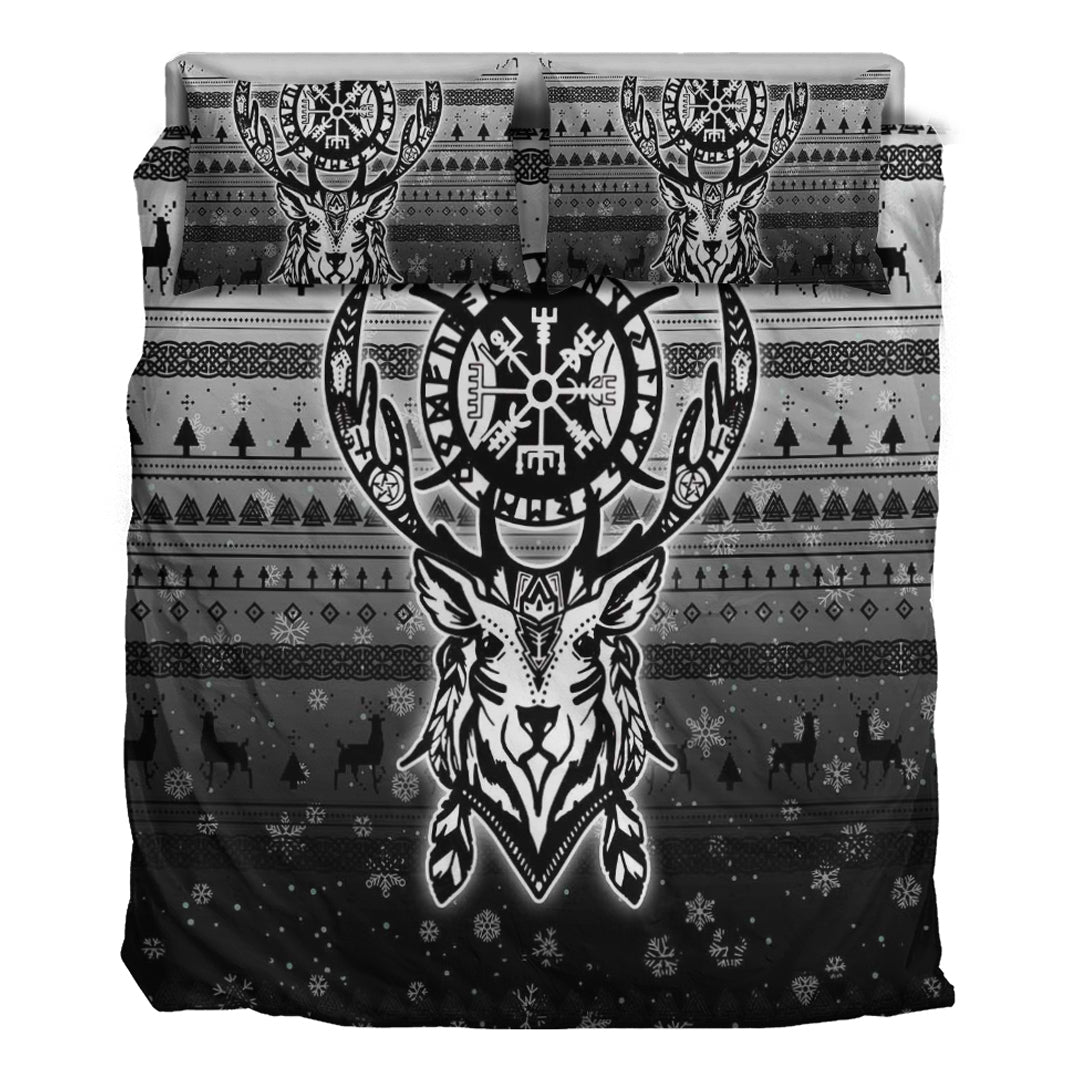 Viking Bedding Set Viking Reindeer Vegvisir