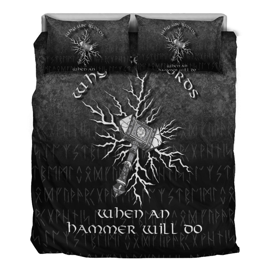 Viking Bedding Set Why Use Words When An Hammer Will Do