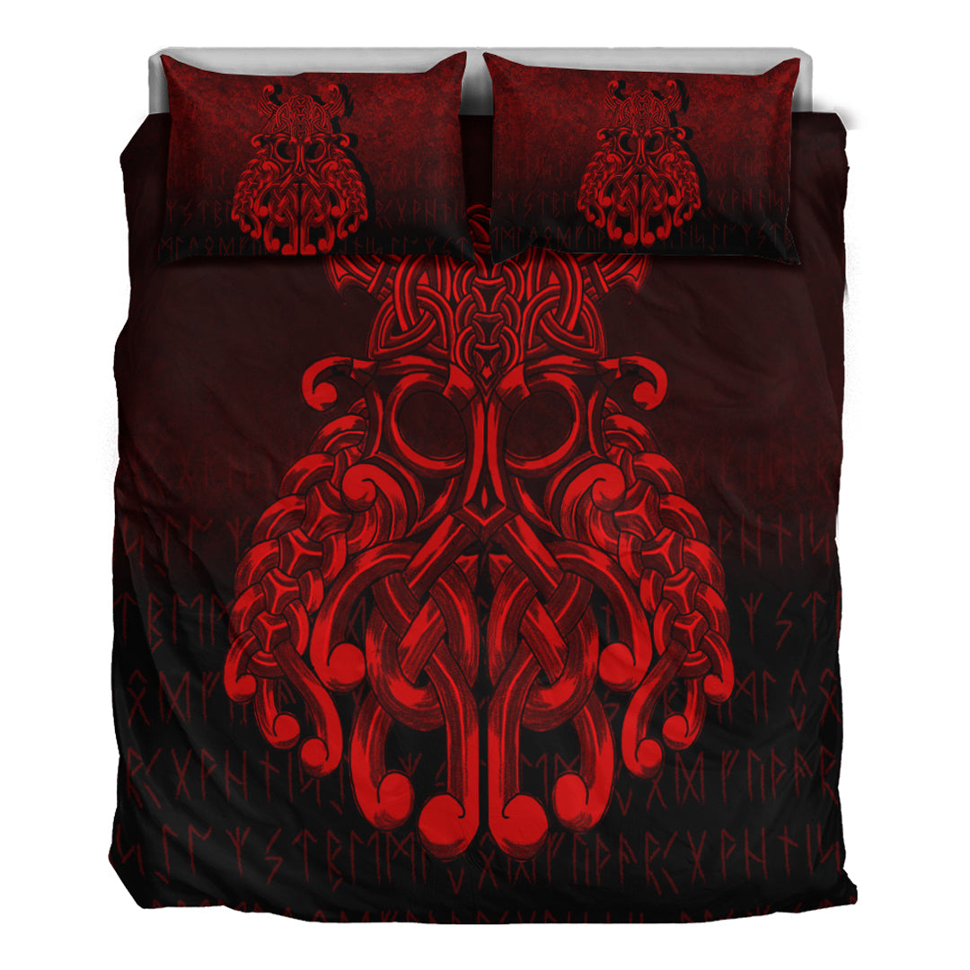 Viking Bedding Set Vikings Odin Valhalla Red Version