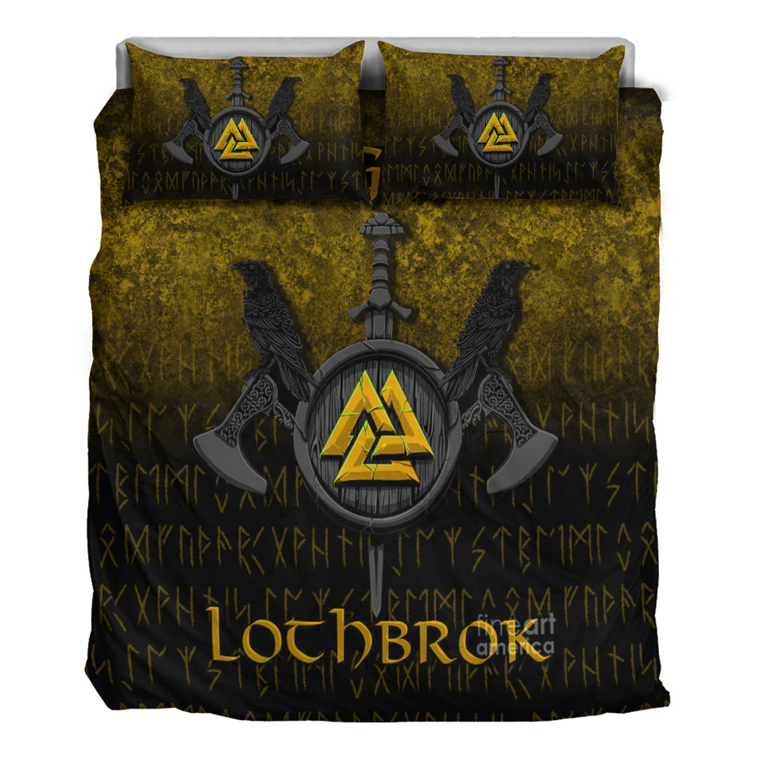 Viking Bedding Set Ragnar Lothbrok Ragnar Lodbrok Viking Warrior Gold Version