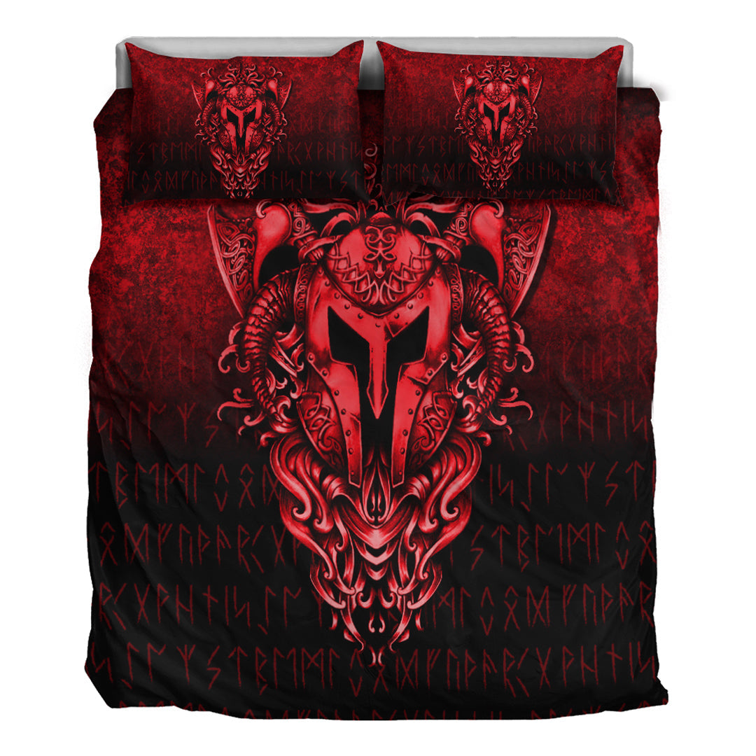 Viking Bedding Set The Armor Of Viking Red Version