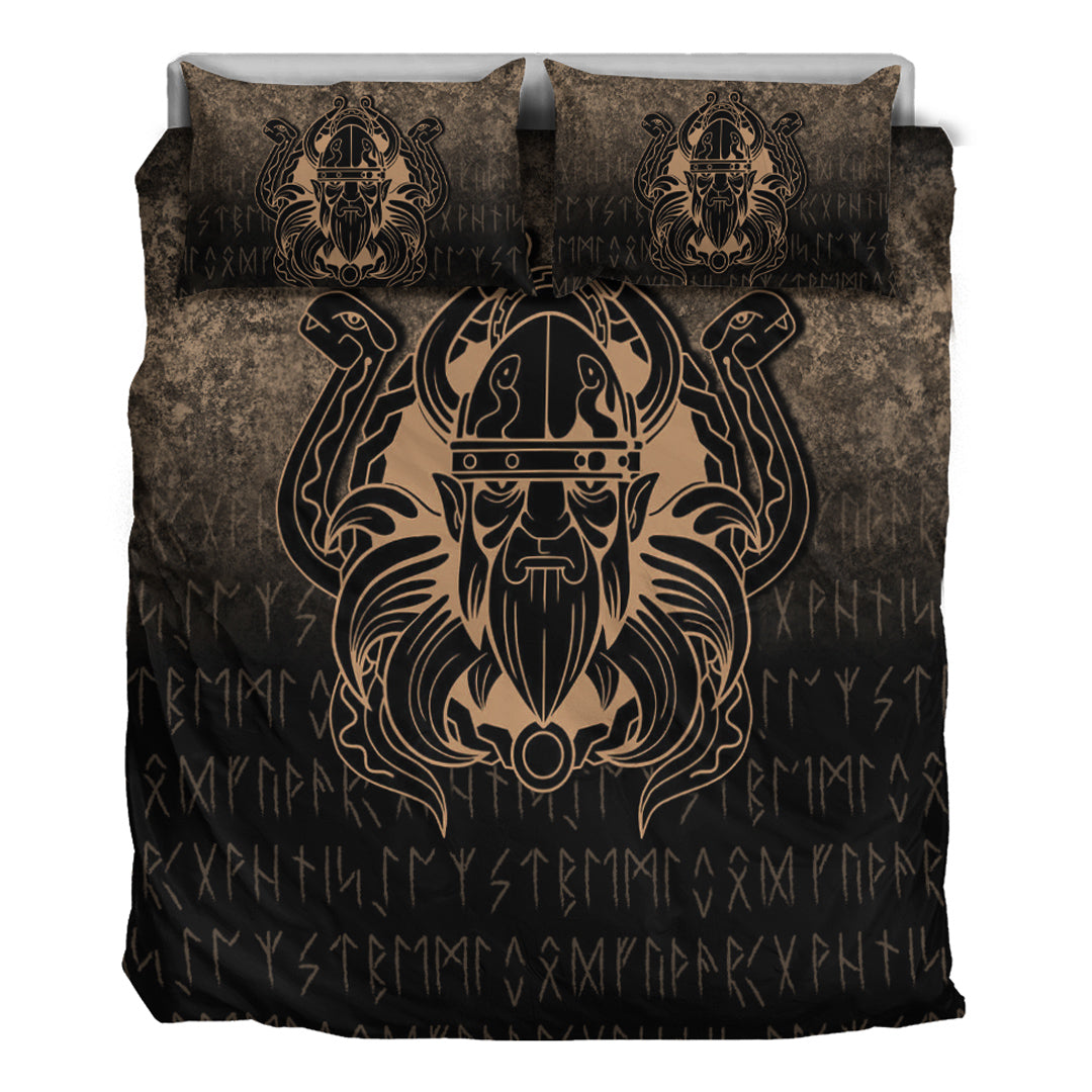 Viking Bedding Set Nordic Warrior Valhalla Norse Gold Version