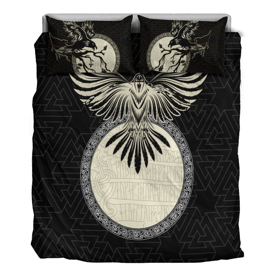 Viking Bedding Set Viking Raven Gold