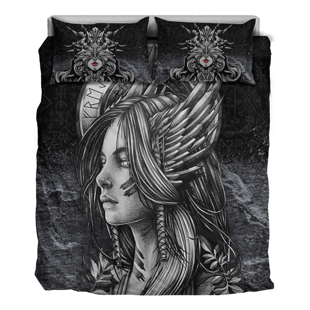 Viking Bedding Set Valkyries Sad Style