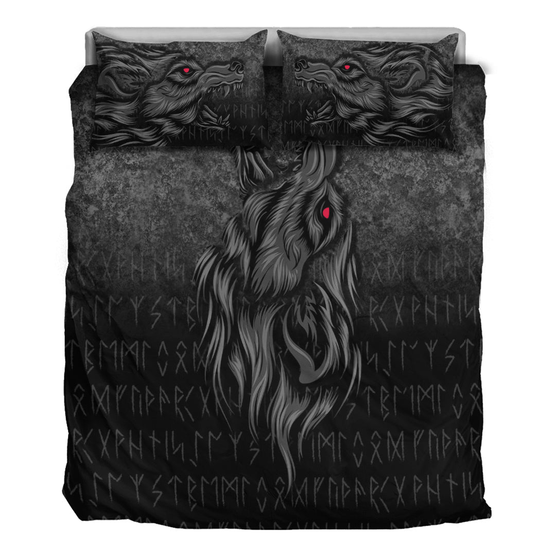 Viking Bedding Set Viking Fenrir Wolf Howls To The Gods