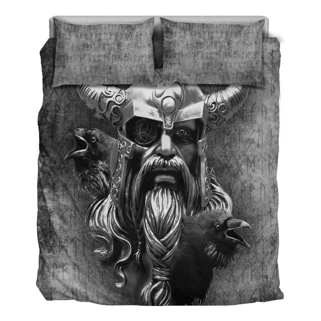 Viking Bedding Set Raven Viking Odin