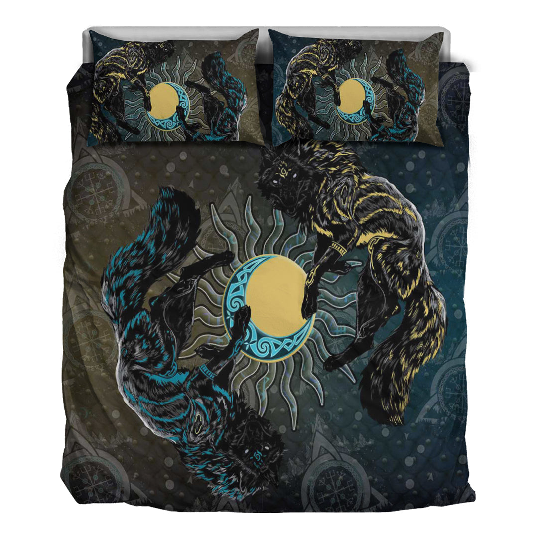 Viking Bedding Set Skoll and Hati Gradiant Style