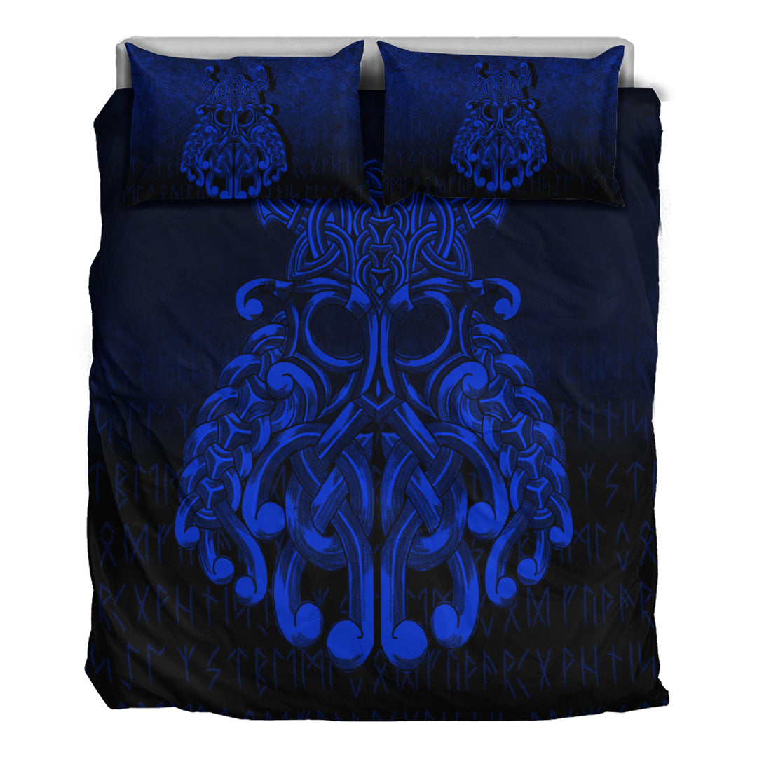 Viking Bedding Set Vikings Odin Valhalla Blue Version