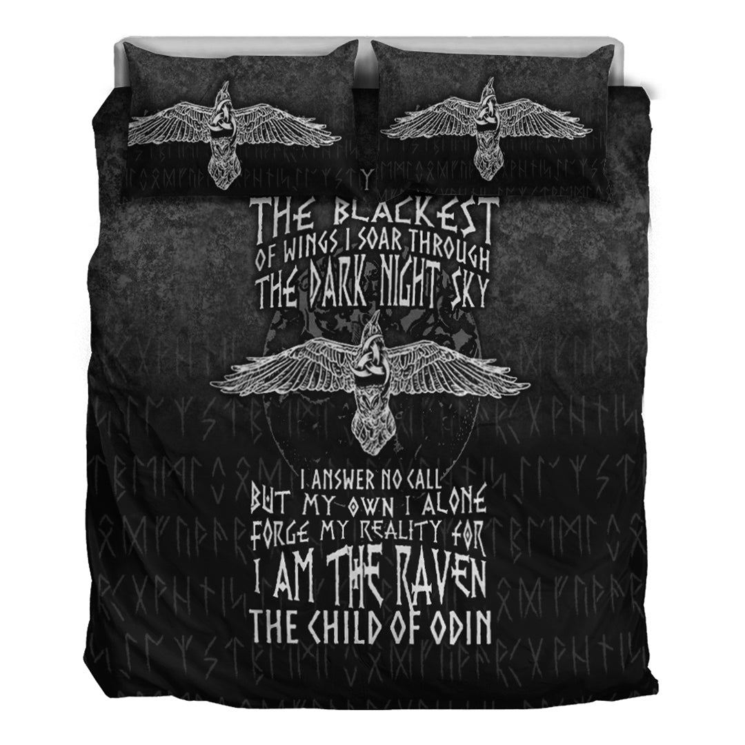 Viking Bedding Set I Am The Raven The Child Of Odin