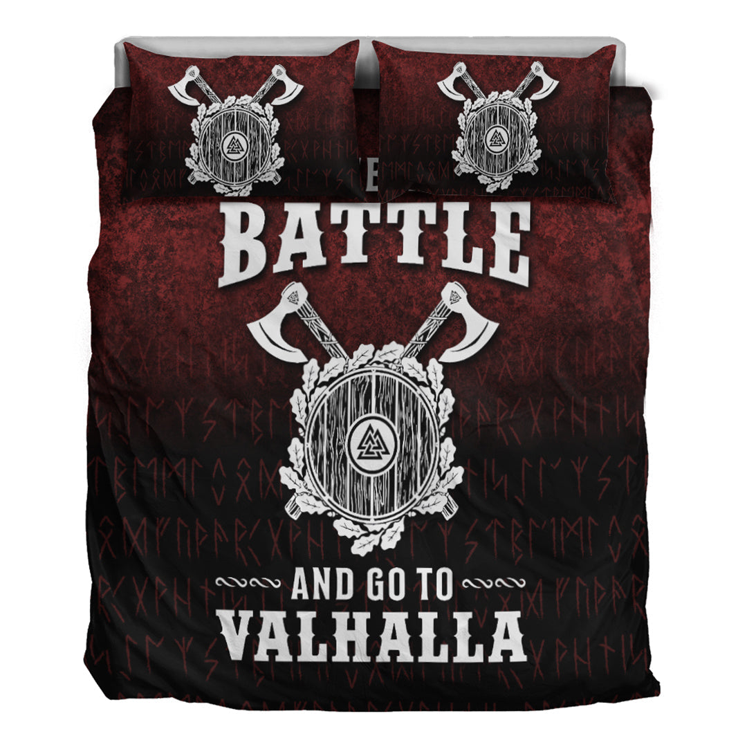 Viking Bedding Set Die in Battle and Go To Valhalla