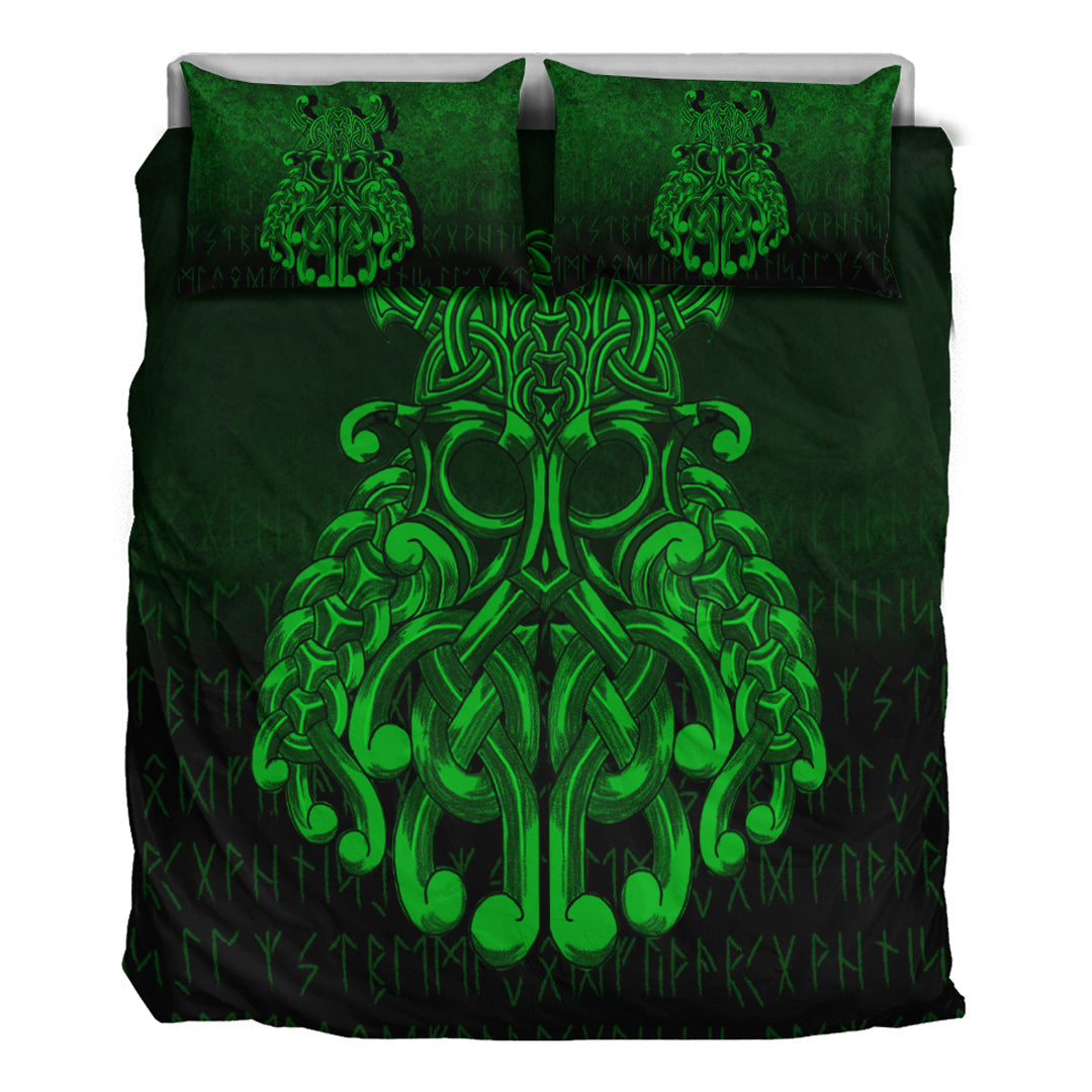 Viking Bedding Set Vikings Odin Valhalla Green Version