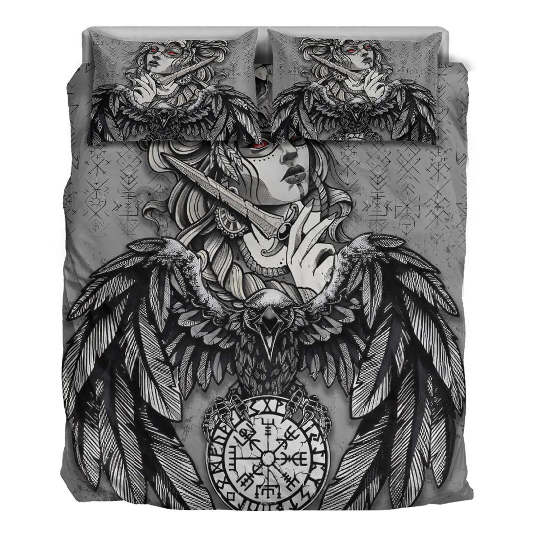 Viking Bedding Set Valkyries Raven Cletic