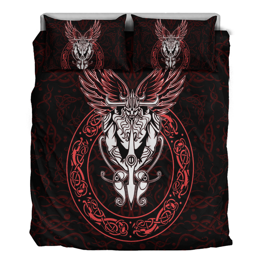 Viking Bedding Set OdinWing Viking Red