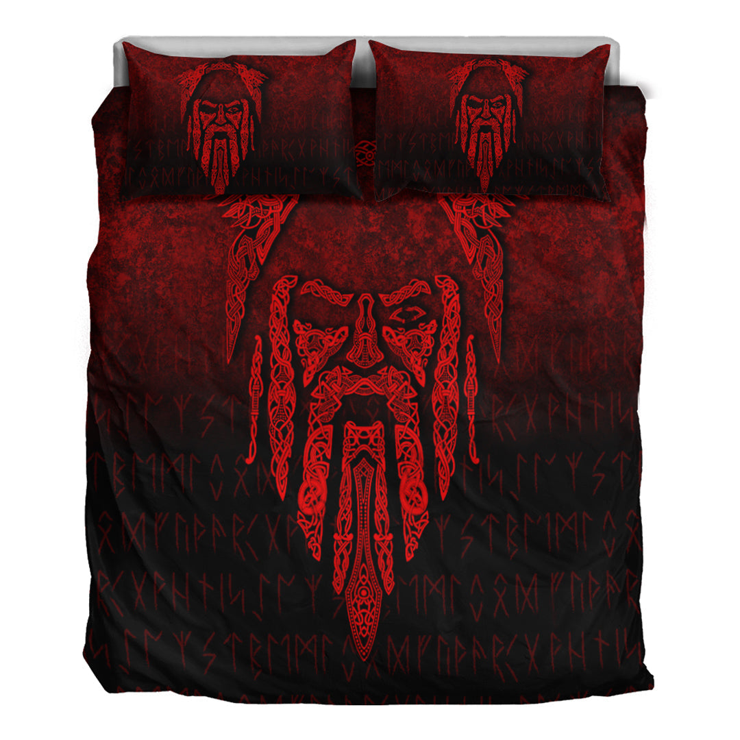 Viking Bedding Set Eye of Odin Red Version