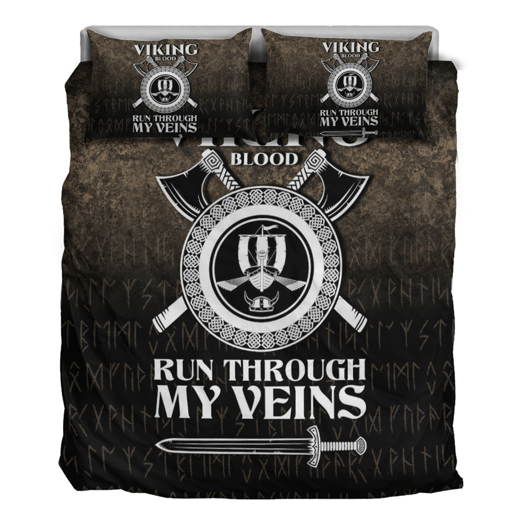 Viking Bedding Set Viking Blood Run Through My Veins Ver05