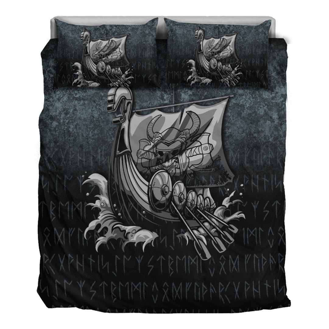 Viking Bedding Set Victory or Valhalla Drakkar Ver02