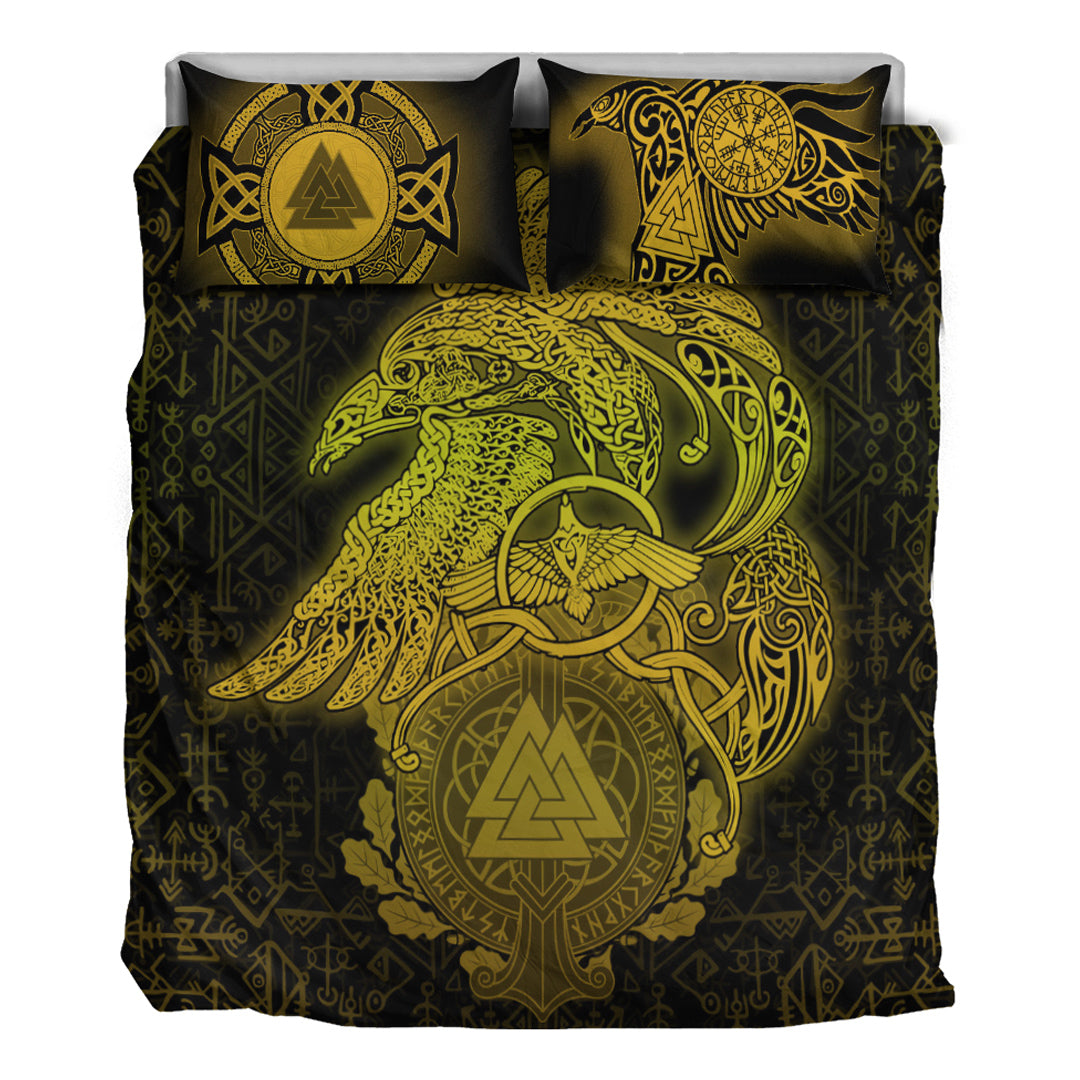 Viking Bedding Set Raven Celtic Special Yellow