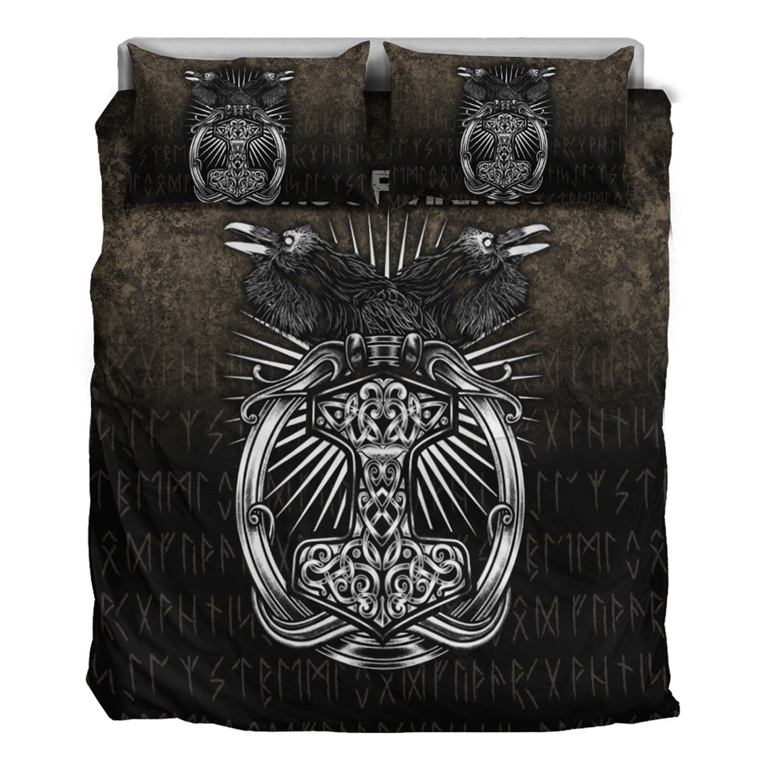 Viking Bedding Set Vikings Ravens Mjolnir