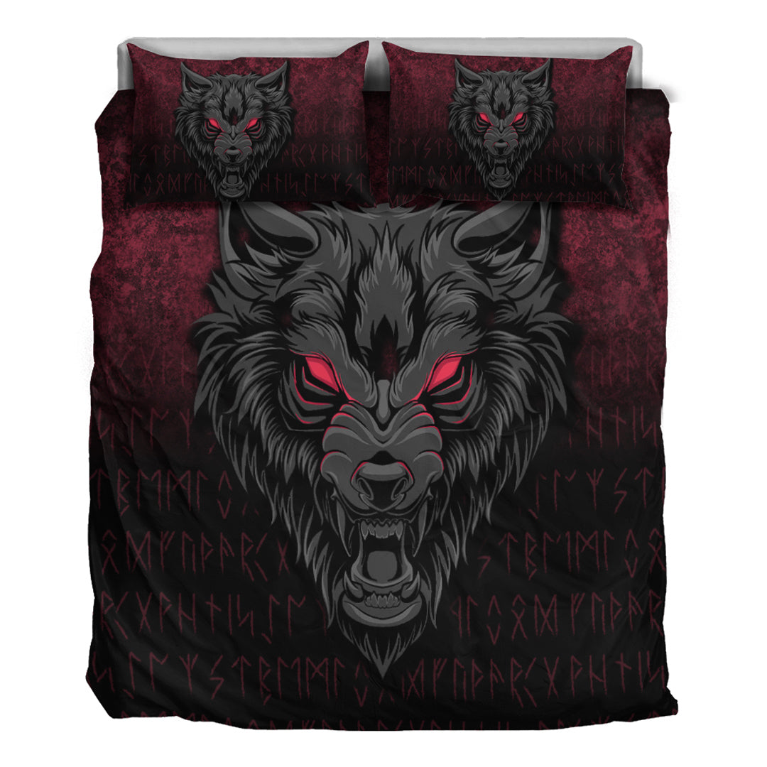 Viking Bedding Set Fenrir Wolf Viking Symbol Norse Mythologie