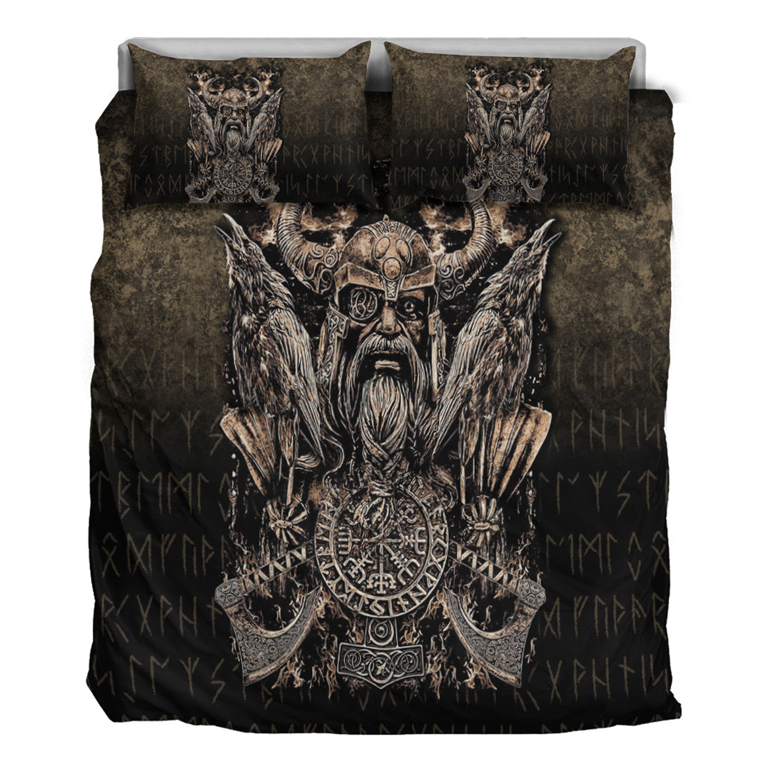 Viking Bedding Set Odin with Hugin and Munin