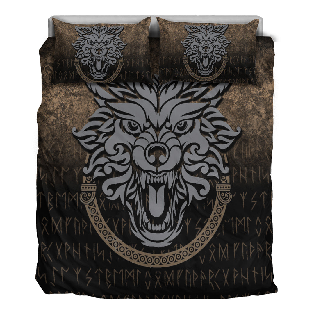 Viking Bedding Set Norse Pagan Viking Wolf