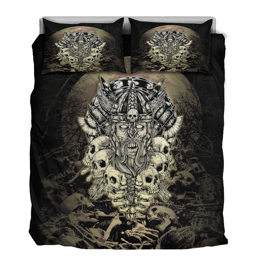 Viking Bedding Set Viking Warrior Old and Skull