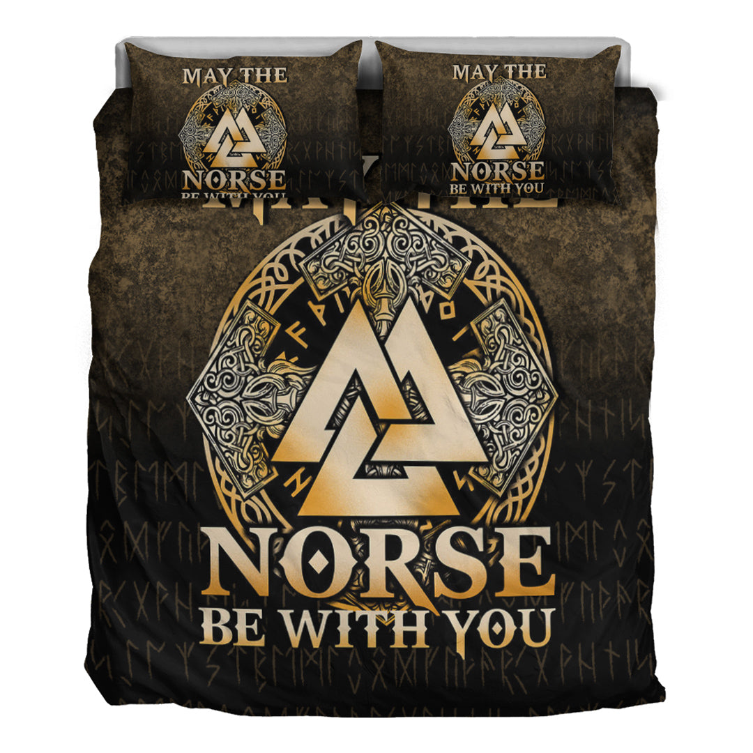 Viking Bedding Set May The Norse Be With You Viking Gold Version