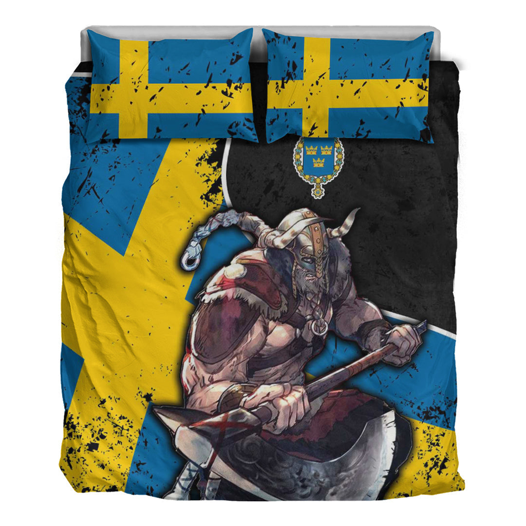 Viking Bedding Set Sweden Warrior Brush Style