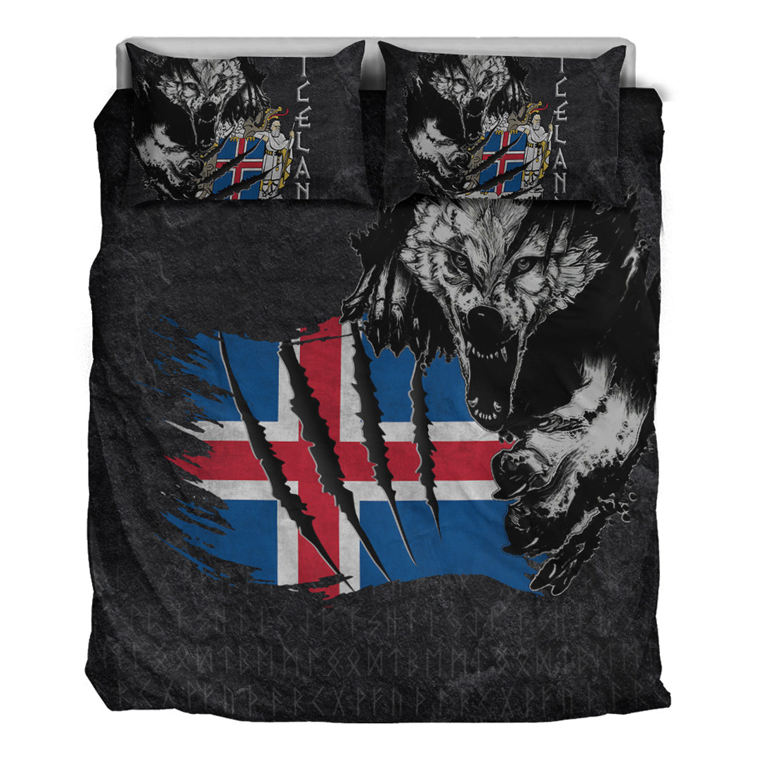 Viking Bedding Set Iceland Wolf Style