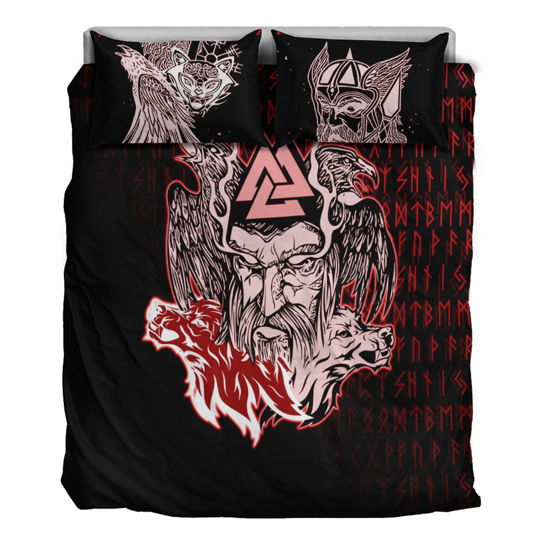 Viking Bedding Set Odin Viking Set Red