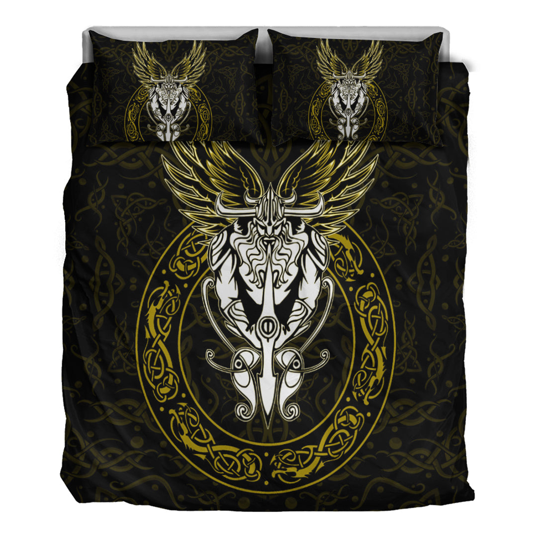 Viking Bedding Set OdinWing Viking Gold