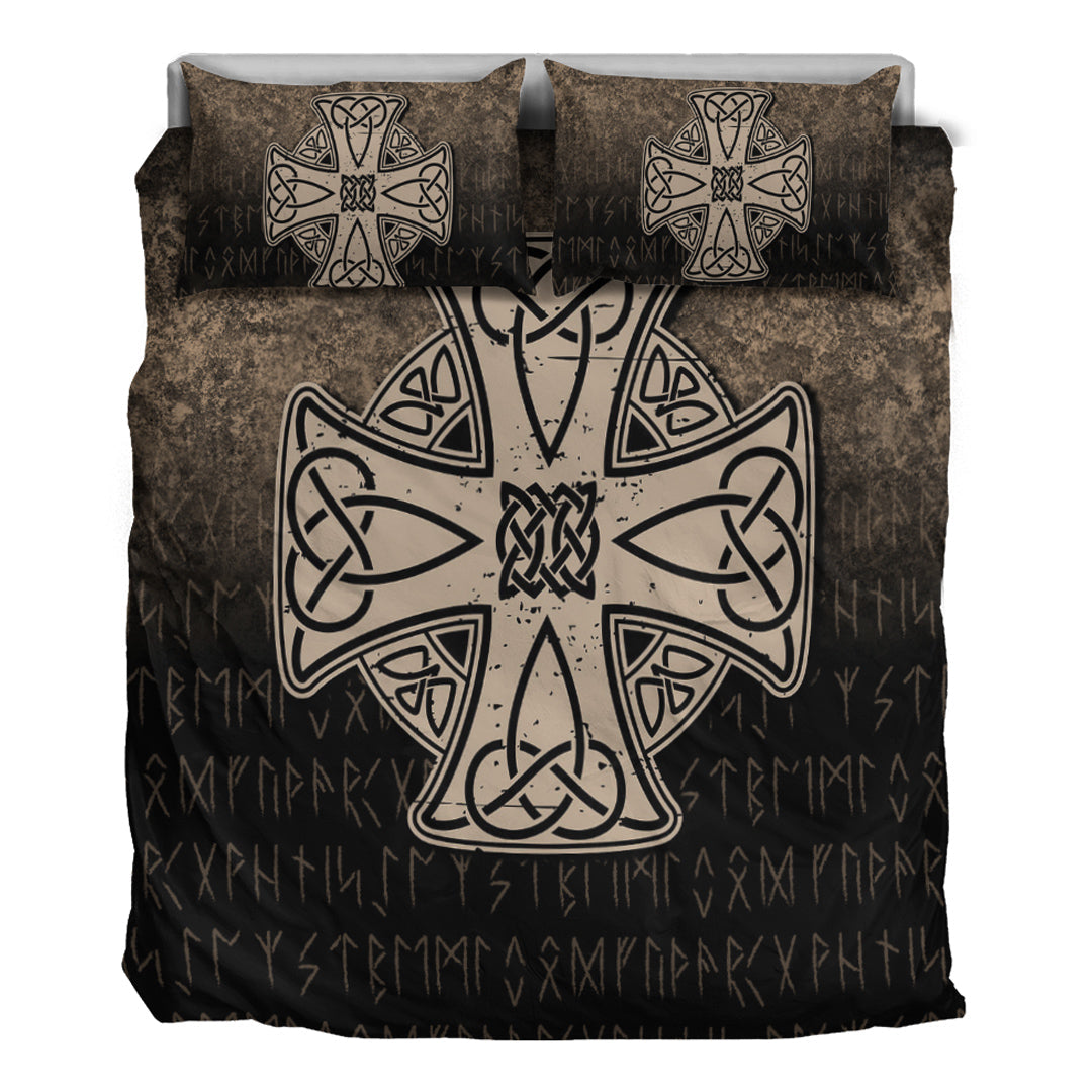 Viking Bedding Set Celtic Symbol Norse Mythology Valhalla