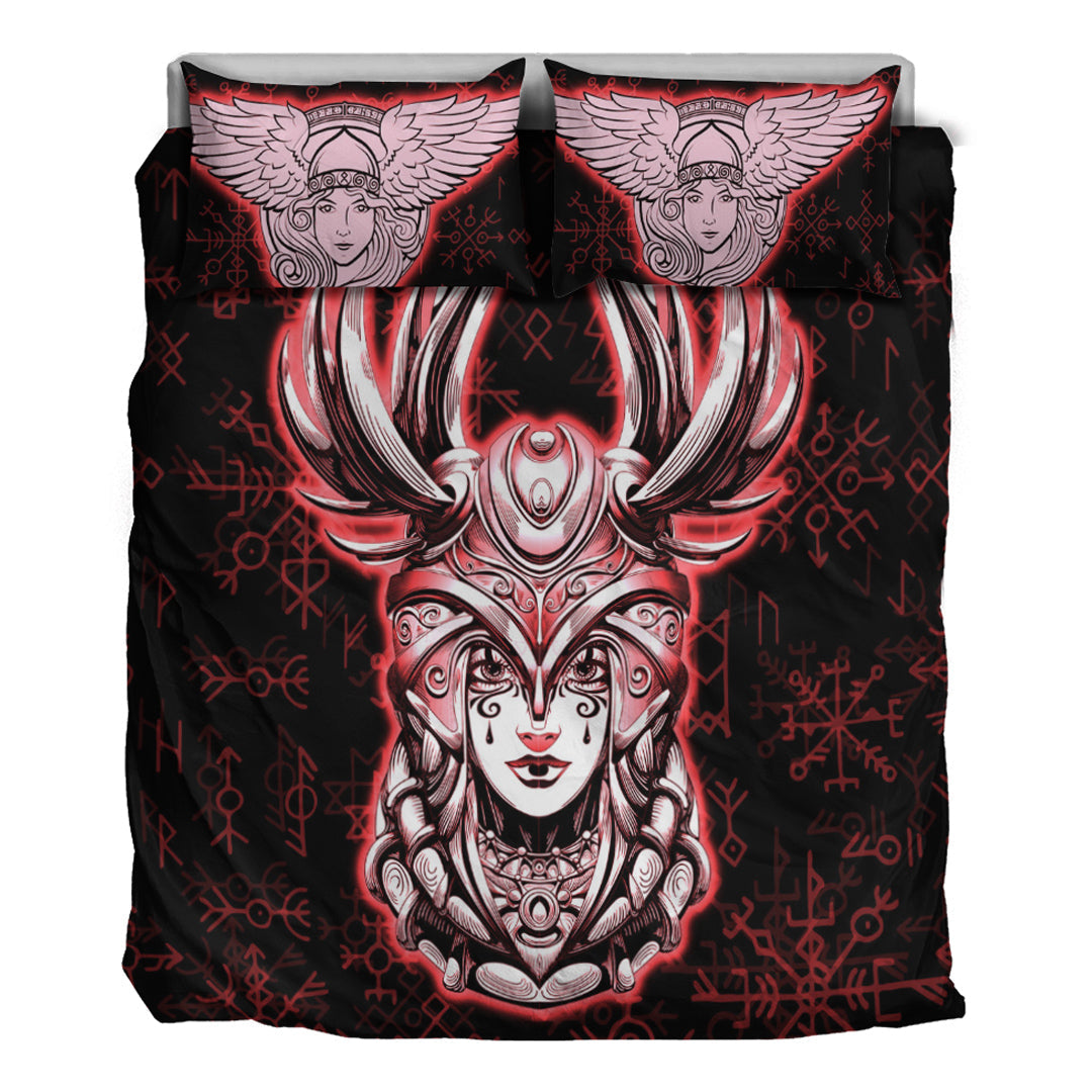 Viking Bedding Set Viking Valkyrie Red