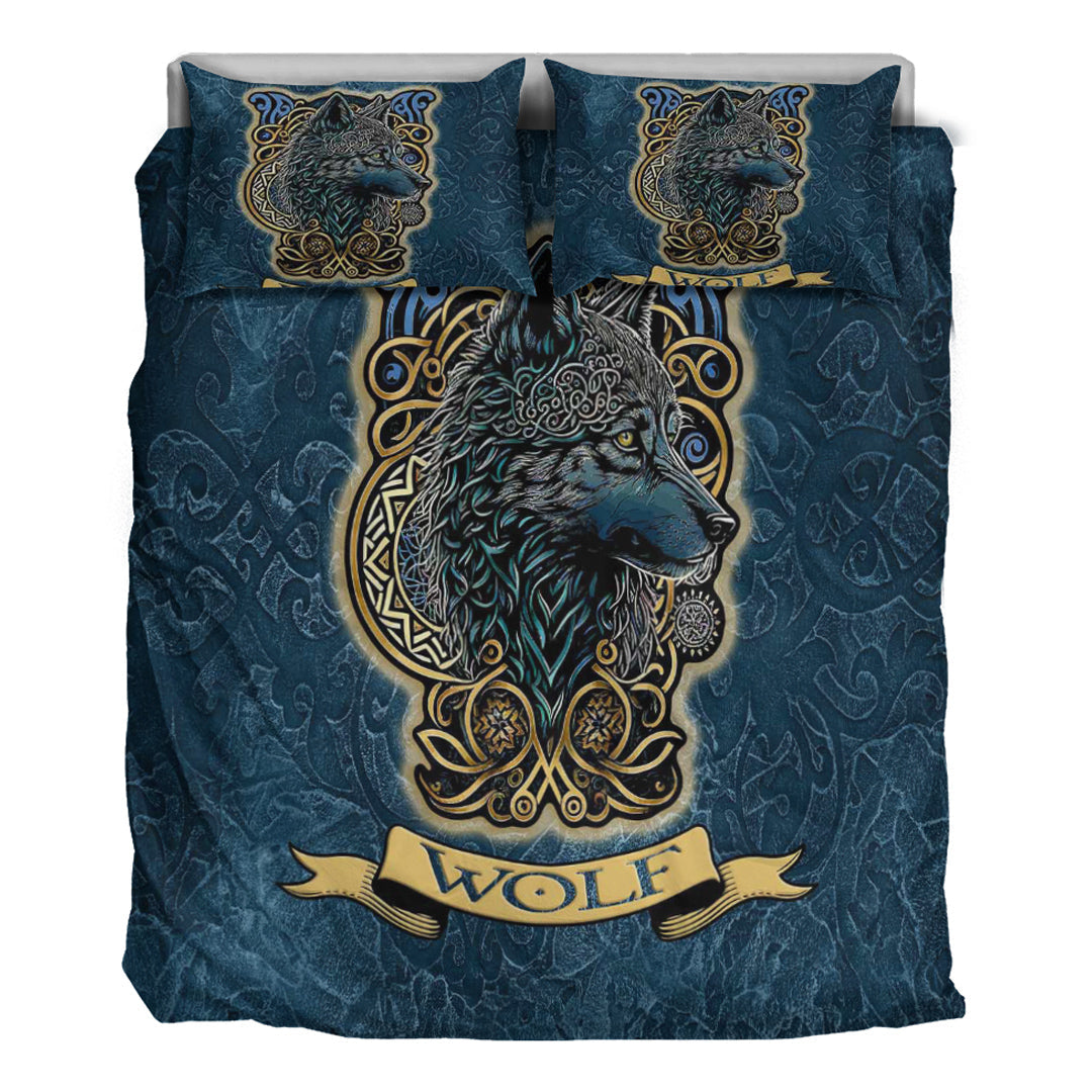 Viking Bedding Set Wolf Celtic Style Ver02