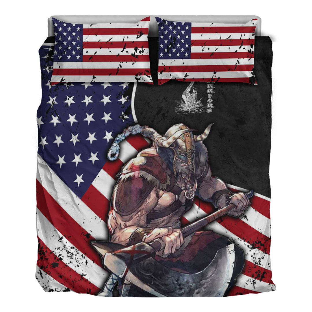 Viking Bedding Set USA Warrior Brush Style